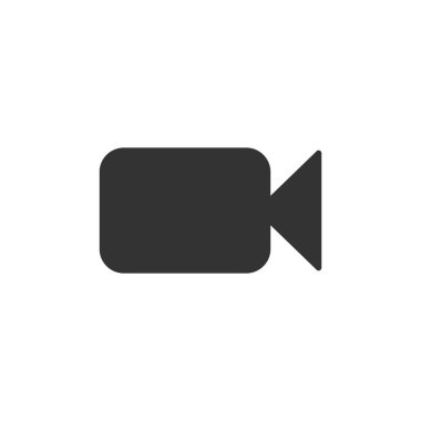 Video kamera simgesi. Düz tasarım. Vektör çizim