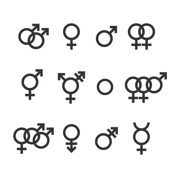 Εικονίδιο Φύλου Θηλυκό Αρσενικό Ομοφυλοφιλικο Λεσβιες Transgender Αμφι Σύμβολο Διάνυσμα — Διανυσματικό Αρχείο
