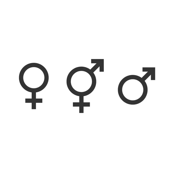 Ikonę Płci Kobieta Mężczyzna Transseksualnych Symbol Ilustracja Wektorowa Płaska Konstrukcja — Wektor stockowy