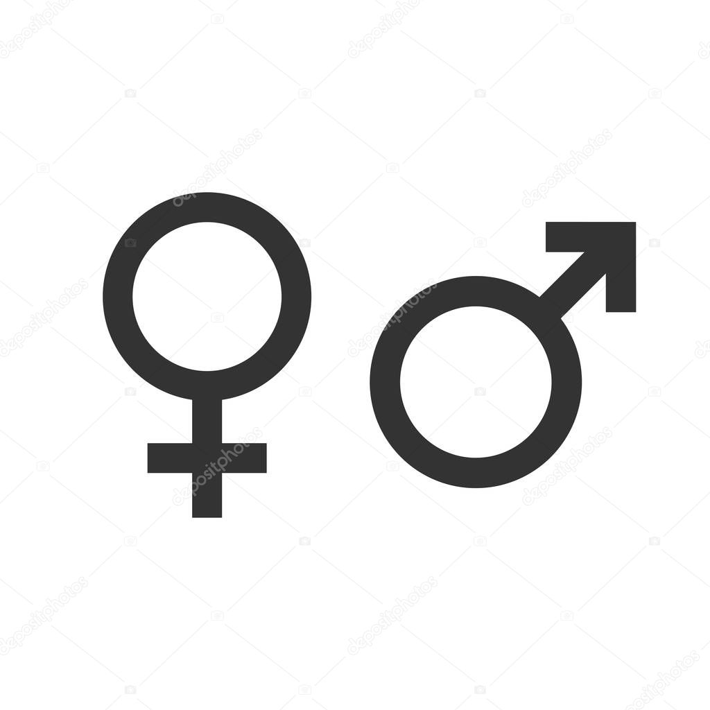 Gender icon. Female, male symbol Vector flat