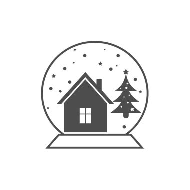 Noel simgesi. Noel cam top. Vektörel çizimler. Düz tasarım.