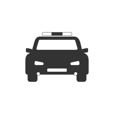 Polis araba simgesi. Vektörel çizimler. Düz tasarım.