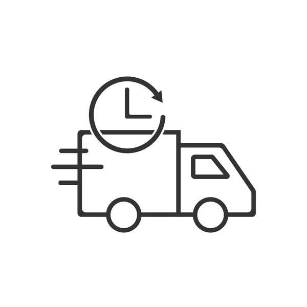 Dostawy samochodów ciężarowych ikona. Ilustracja wektorowa, Płaska konstrukcja. — Wektor stockowy