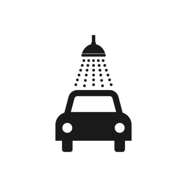 Oto yıkama simgesi. Vektör çizim, düz tasarım.