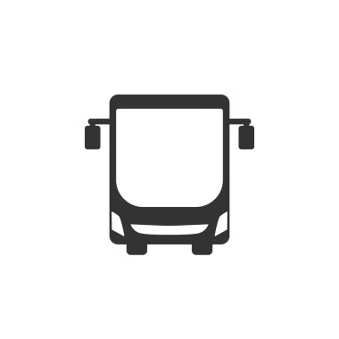 Otobüs ulaşım simgesi simgesi. Vektör çizim. Düz tasarım.