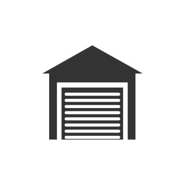 Simge garaj, otopark işareti taşıma. Vektör çizim, düz tasarım.