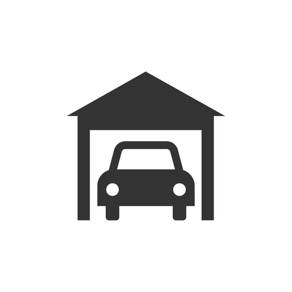 Icono del garaje, letrero del coche. Ilustración vectorial, diseño plano . — Archivo Imágenes Vectoriales