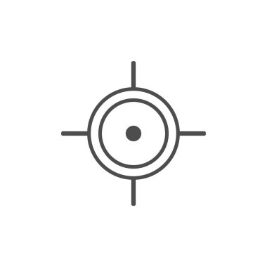 Harita işaretçi simgesi. GPS anahat işareti. Düz tasarım. Vektör çizimi.