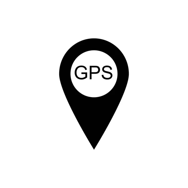 Karta pekarikon. GPS-läge symbol. Platt design. Svart på vit bakgrund Vektor illustration. — Stock vektor