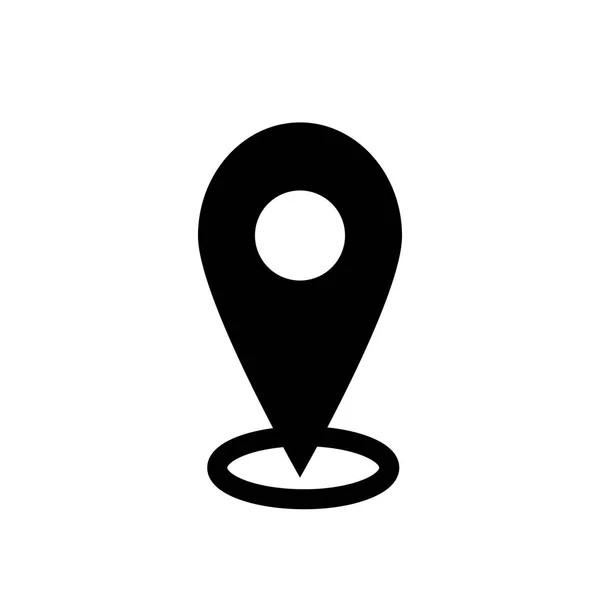 Icono de vector Gps aislado sobre fondo transparente, concepto de logotipo Gps. Icono de puntero de mapa. Símbolo de ubicación GPS. Diseño plano. Negro sobre fondo blanco ilustración Vektor . — Vector de stock