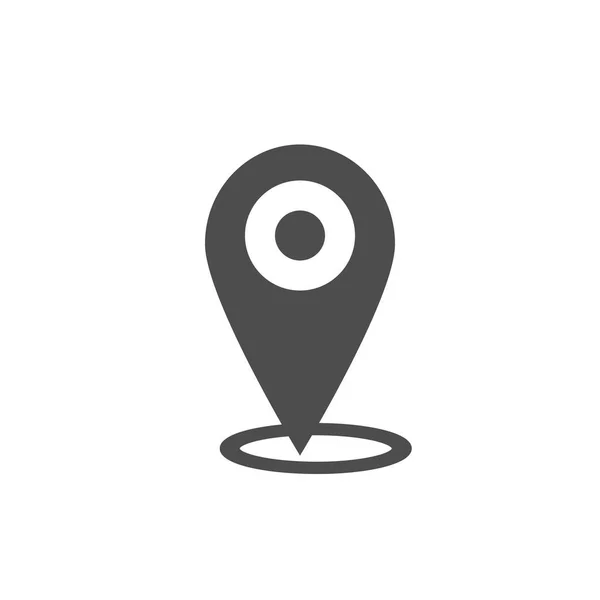 Icono de puntero de mapa. Símbolo de ubicación GPS. Diseño plano. Negro sobre fondo blanco ilustración Vektor . — Vector de stock
