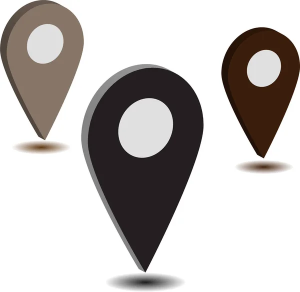 Ícone do ponteiro do mapa. Símbolo de localização GPS. Design plano. Ilustração de Vektor . — Vetor de Stock