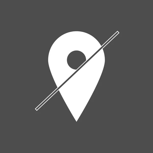 Map pointer icon. Location off. GPS location symbol. Flat design. Grey on white background. Vektor illustration. — Stock Vector
