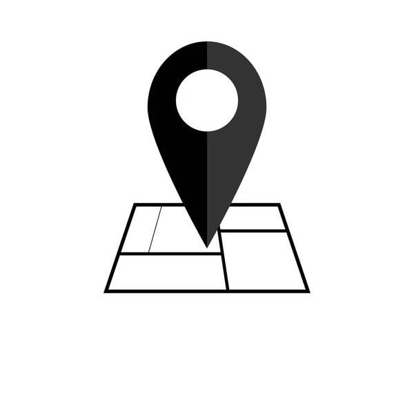 Icono de puntero de mapa. Símbolo de ubicación GPS. Diseño plano. Ilustración Vektor . — Vector de stock