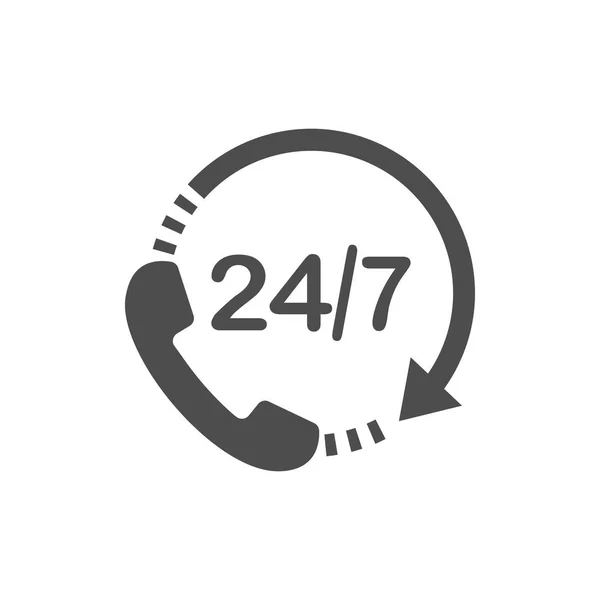 Call 24 icon. Call centre. Vector illustration, flat design. — Stock Vector
