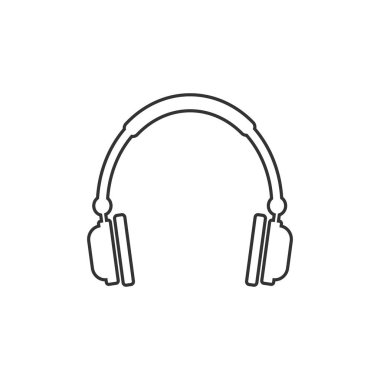 Ses kulaklık simgesi. Vektör çizim, düz tasarım.