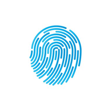 Kimlik sembolü. Parmak izi simgesi. Vektörel çizimler. Düz tasarım.