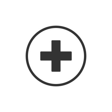 Tıbbi çapraz simgesi. Vektörel çizimler. Düz tasarım.