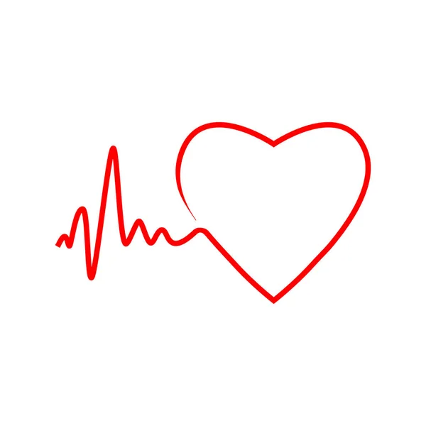 Cardio Heart Heart Beat Icon Vector Illustration Flat — Stock Vector