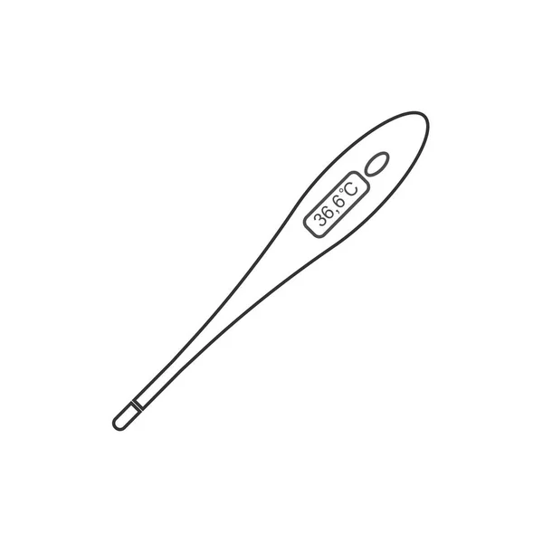 Medische thermometer pictogram. Vectorillustratie, platte ontwerp. — Stockvector