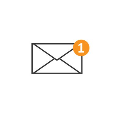 Yeni gelen ileti simgesi, mesaj işareti. Posta, e-posta. Vektör çizim.