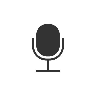 Mikrofon simgesi, kaydedici işareti. Düz tasarım vektör