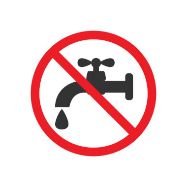 Su içme. Musluk simgesi, işareti musluk suyu. Vektör çizim.