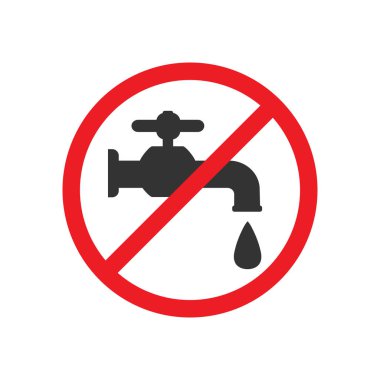 Su içme. Musluk simgesi, işareti musluk suyu. Vektör çizim.