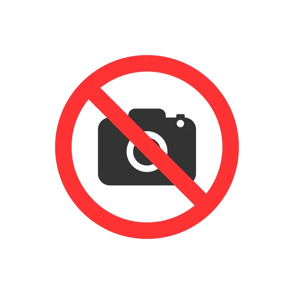 Geen Teken Van Fotografie Platte Ontwerp Geen Fotopictogram Vector — Stockvector