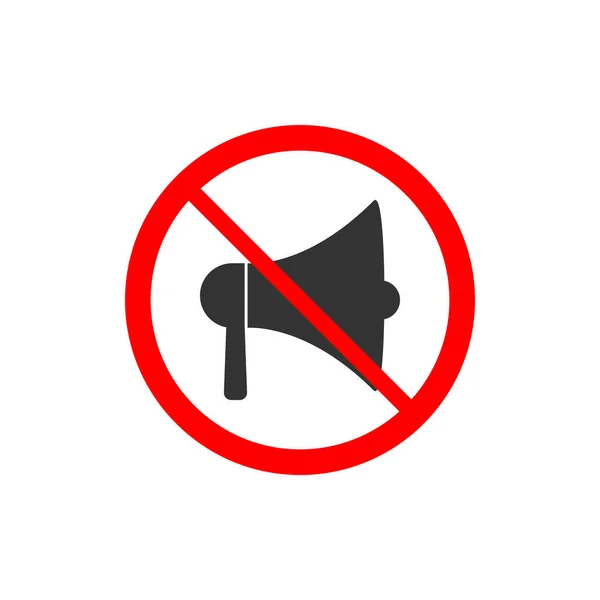 Megaphone Icon Forbidden Sign Loud Music Prohibition — Stock Vector