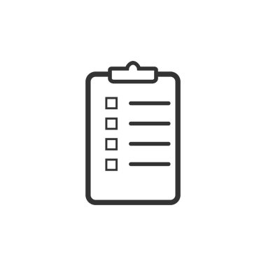 Kontrol, denetim listesi, belge, liste doğrulama simge vektör çizim düz