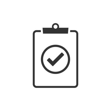 Kontrol, denetim listesi, belge, liste doğrulama simge vektör çizim düz