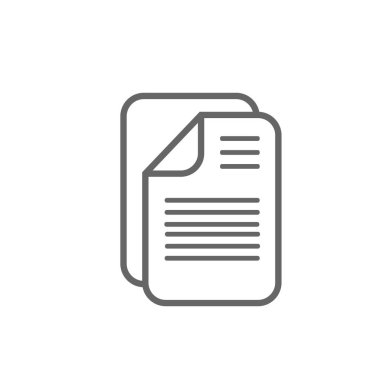 Belge simgesi, kağıt işareti. Dosya simgesi. Vektör çizim düz