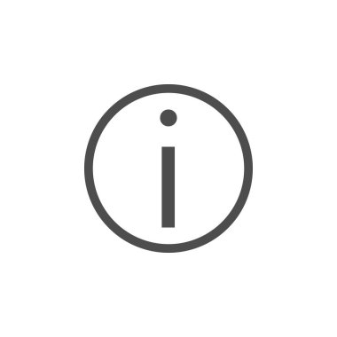 Bilgi simgesi, bilgi işareti, vektör çizim düz