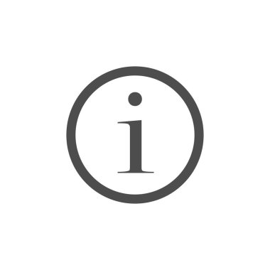 Bilgi simgesi, bilgi işareti, vektör çizim düz