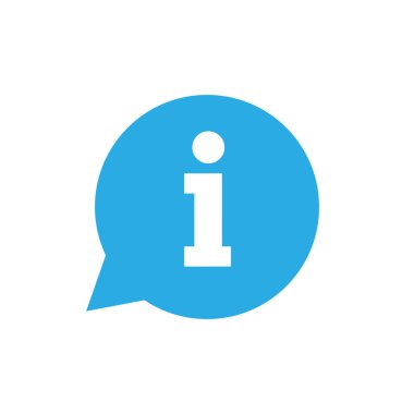 Bilgi simgesi, bilgi işareti, vektör çizim düz