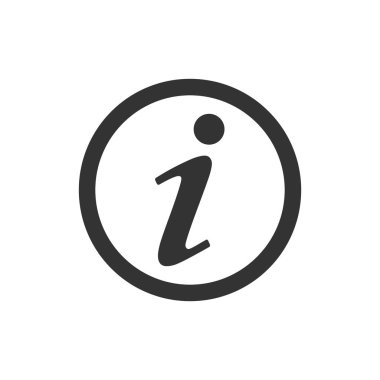 Bilgi simgesi, bilgi işareti, vektör çizim düz