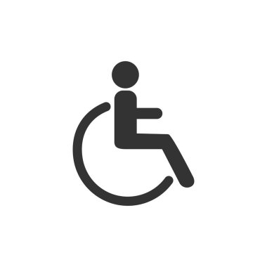 Simgesi devre dışı bırakın. Kişi siluet simge. Düz tasarım vektör