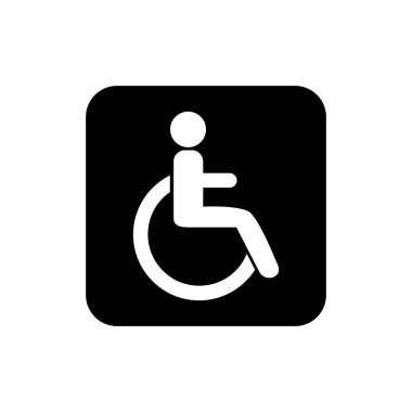 Simgesi devre dışı bırakın. Kişi siluet simge. Düz tasarım vektör