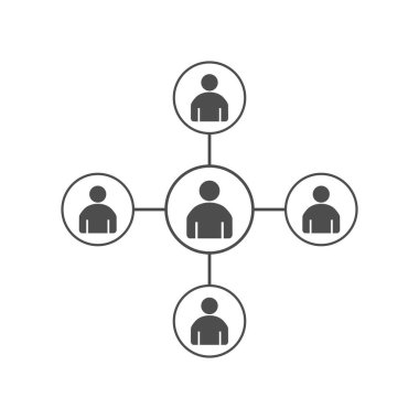 İnsanlar bağlantı simgesi. Ağ oturum. Vektör çizim düz