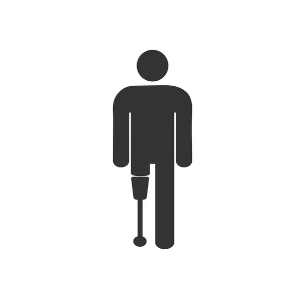 Amputé Handicapé Homme Plat Vecteur — Image vectorielle