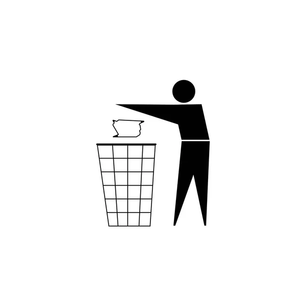 保持清洁 没有垃圾标志 黑色在白色背景 — 图库矢量图片