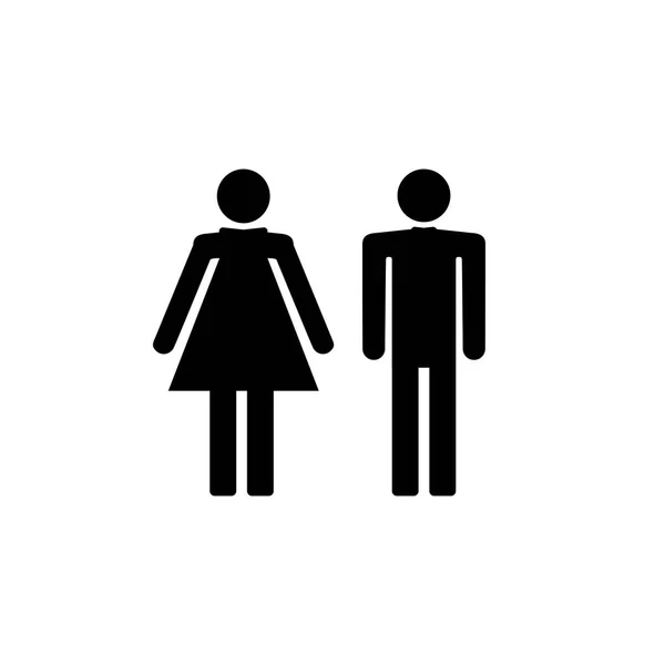Homme Icône Femme Enseigne Toilette Enseigne Toilettes Noir Sur Fond — Image vectorielle