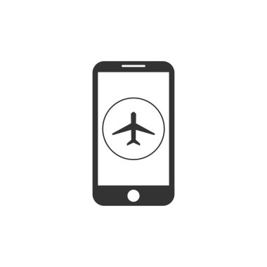 Uçak modu akıllı telefon. Titreşim. Uçak simgesi. Vektör çizim