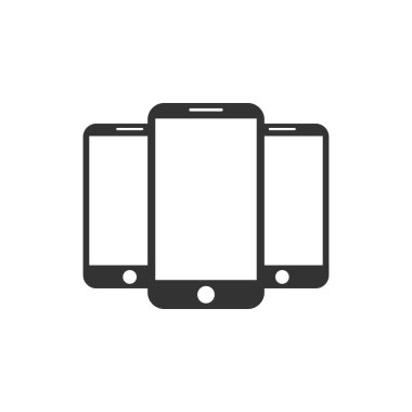 Akıllı telefon simgesi. Ayarlayın. Telefon simge vektör çizim düz