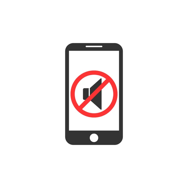 Sessiz modda akıllı telefon. Vibration.Soundless modu. Hoparlör simgesi. Vektör çizim