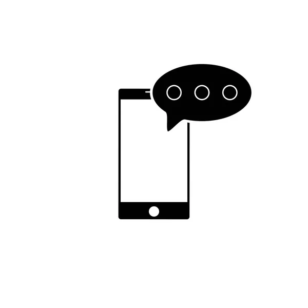 Message Sms Dans Icône Smartphone Icône Message Sms Style Plat — Image vectorielle