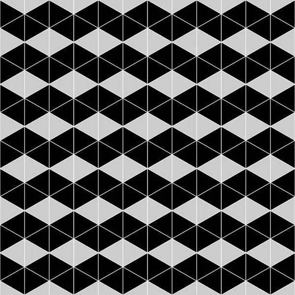 三角形 抽象的な背景の黒と灰色の幾何学的なシームレス パターン — ストックベクタ