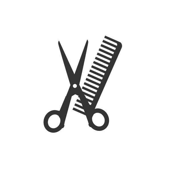Scissors Comb Icon Vector Illustration Flat — Stock Vector