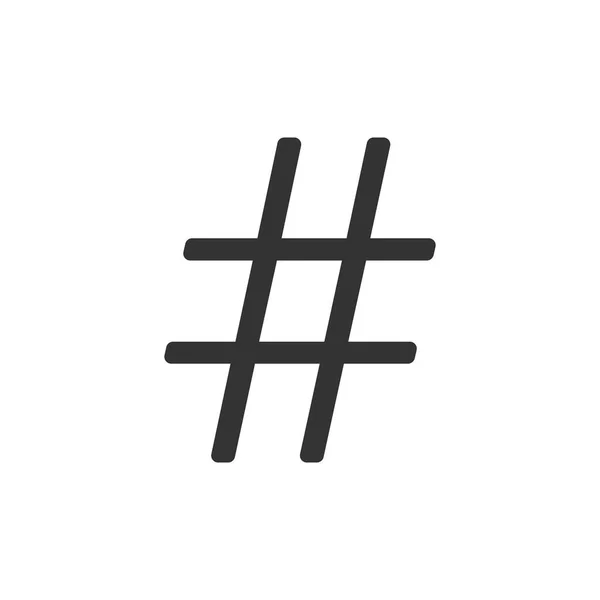 Icono Del Hashtag Signo Redes Sociales Ilustración Vectorial Plana — Vector de stock